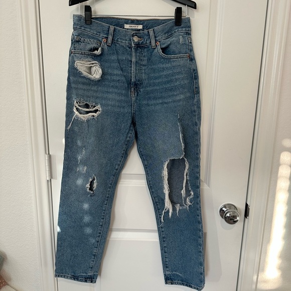 Forever 21 Boyfriend Distressed Buttonfly Jean - Picture 1 of 4